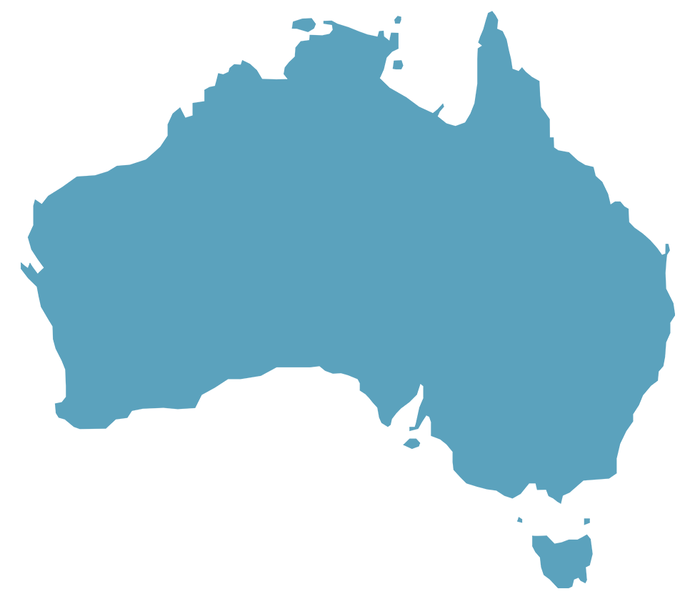 Australia country in blue