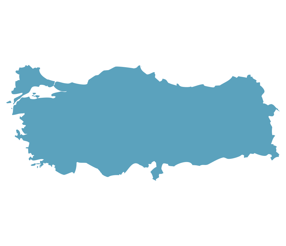 Turkey country in blue