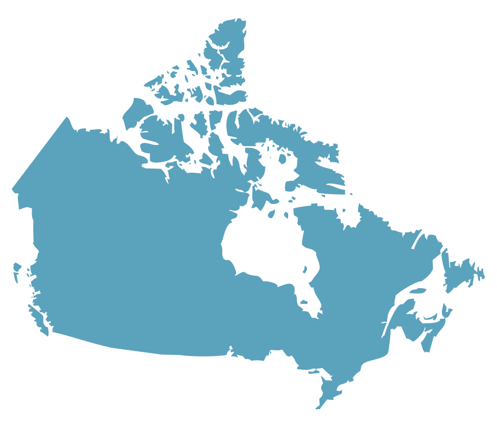 Canada country in blue