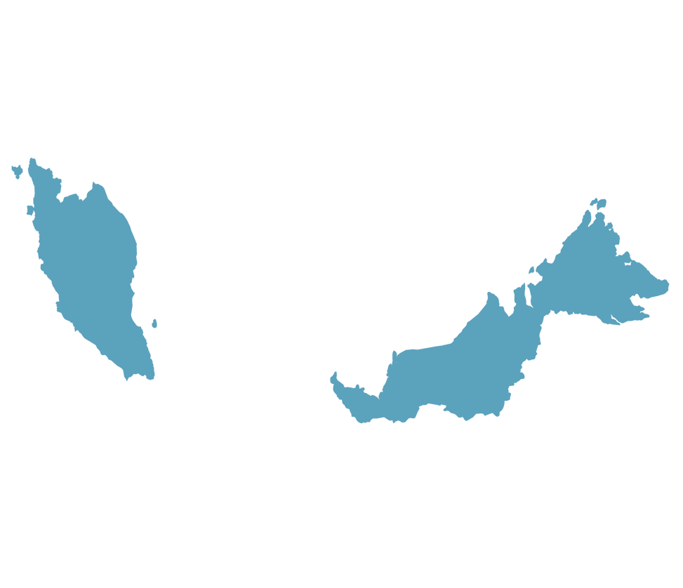 Malaysia country in blue