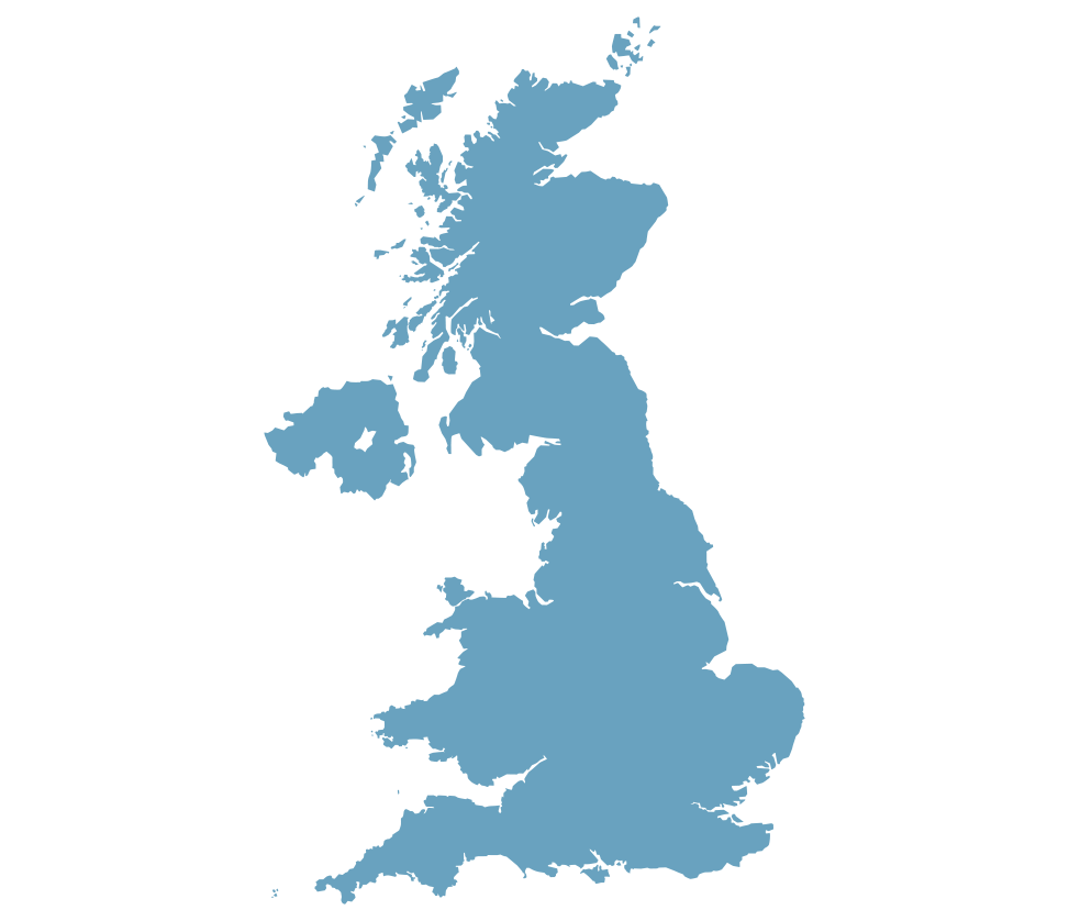 UK country in blue