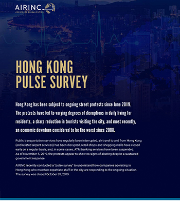 AIRINC Hong Kong pulse survey