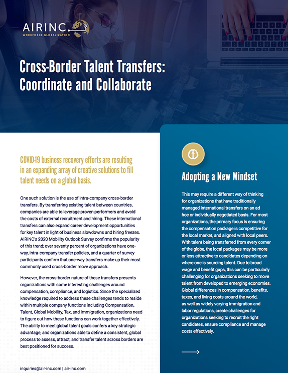 AIRINC cross-border talent transfers coordinate and collaborate