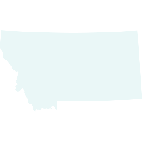 Montana state in light blue