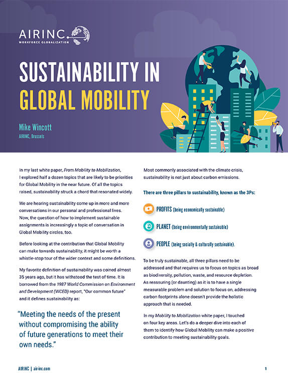 AIRINC Sustainability In Global Mobility