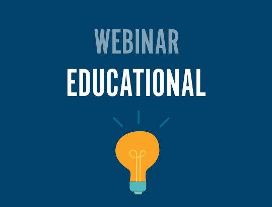 Lightbulb with the text Webinar Educational below