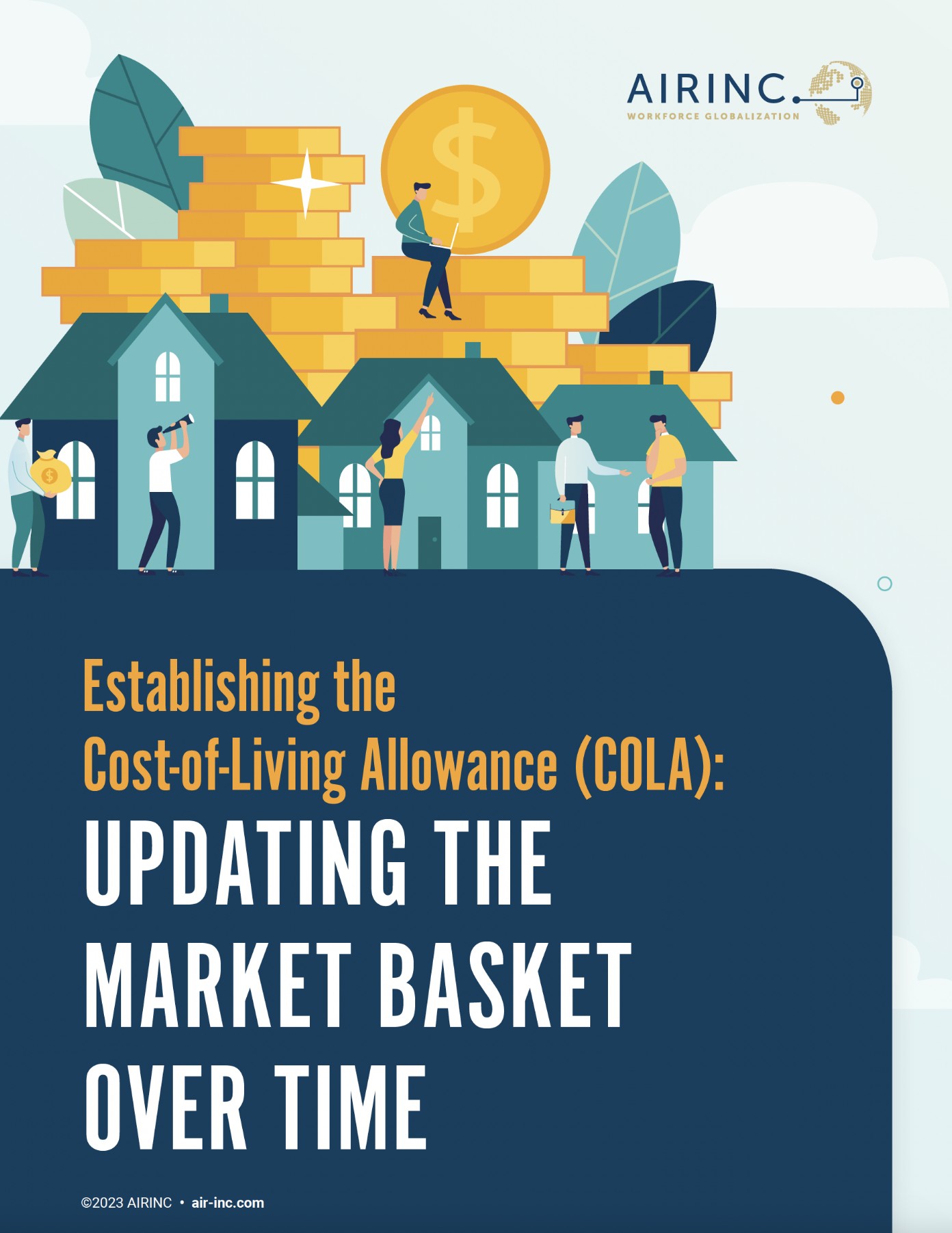 Establishing the cost of living allowance (COLA) updating the market basket over time
